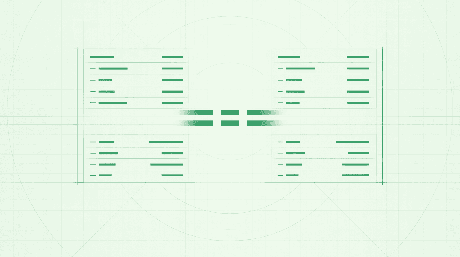 Illustration of two ledgers connected by synchronized data flow